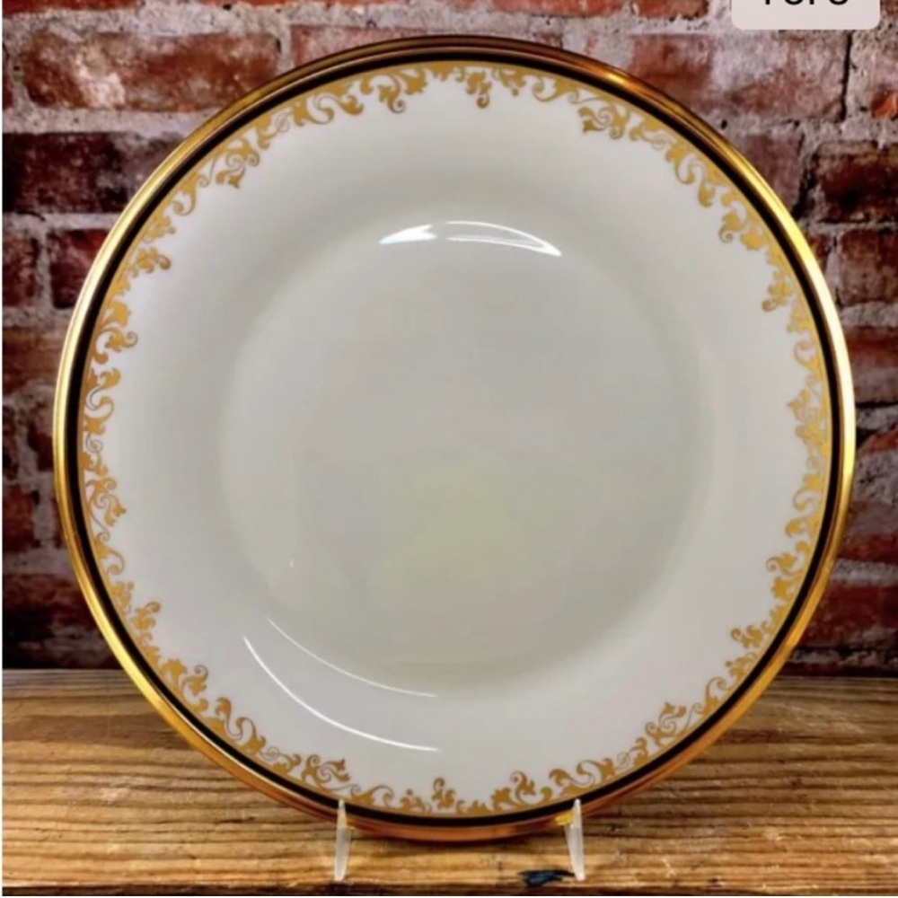 2 Lenox Eclipse dinner plate 10 5/8 inches. Retired design. 24k gold trimming.